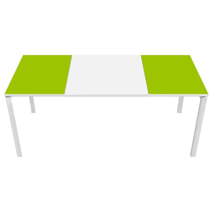 3660141250954-Bureau droit EASYDESK - L180 x P80 cm  - Blanc/vert--0