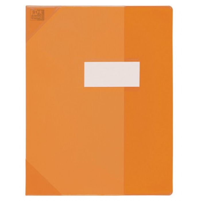 3045050184673-Oxford Strong Line - Protège cahier sans rabat - A4 (21x29,7 cm) - orange translucide--0