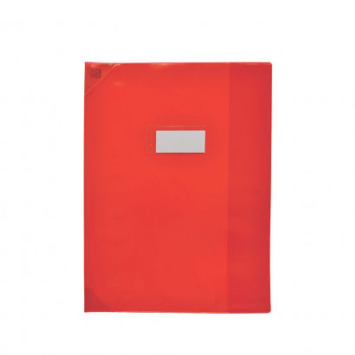 3045050184703-Oxford Strong Line - Protège cahier sans rabat - A4 (21x29,7 cm) - rouge translucide--0