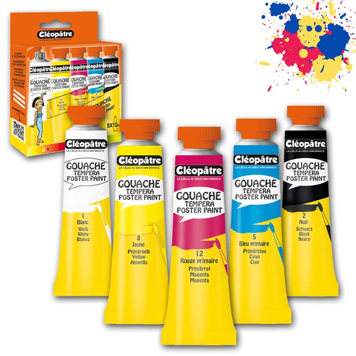 3134725008069-Cléopâtre NÉFERTARI - Pack de 5 gouaches - couleurs primaires - 10 ml--0