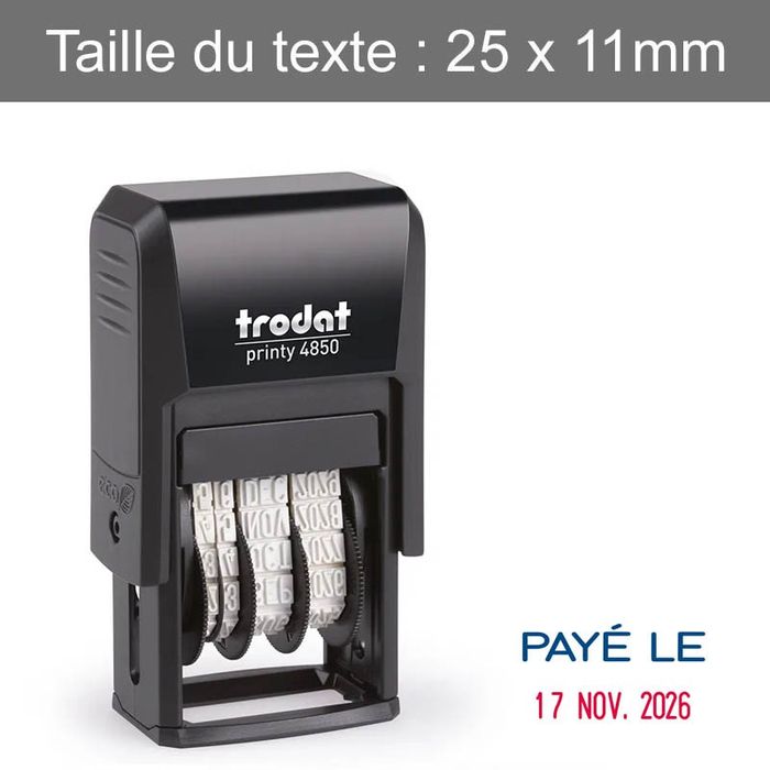 0092399766544-Trodat - Tampon Dateur Printy 4850 - "Payé le"--0