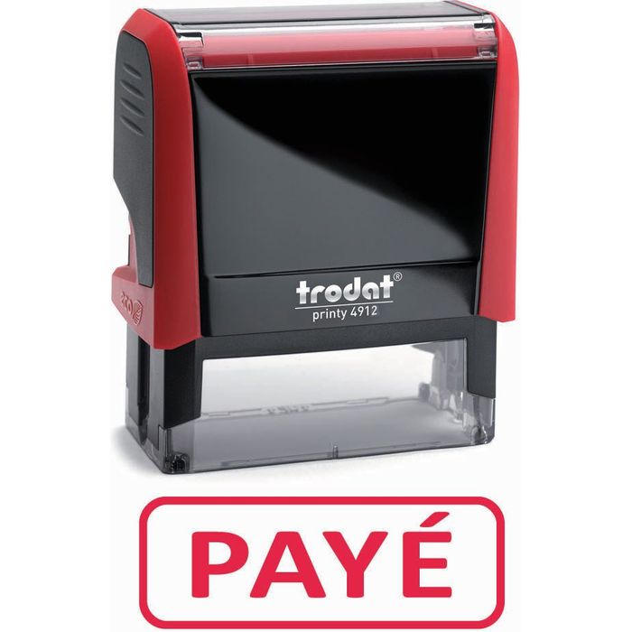 3459590000025-Trodat Xprint - Tampon formule "Payé" - rouge--0
