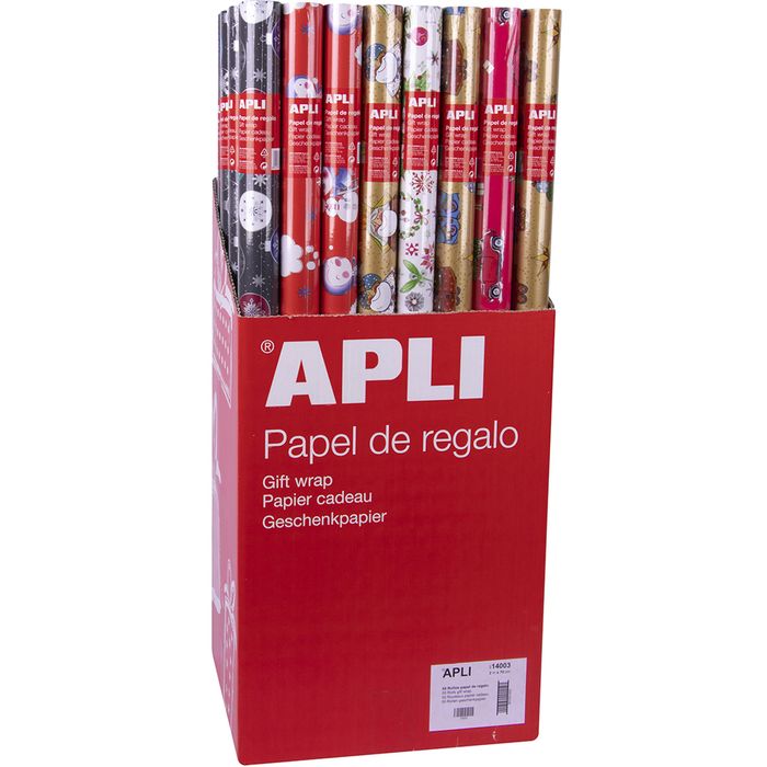 8410782140030-Apli Agipa - Papier cadeau - 70 cm x 2 m - différents motifs Noël--0