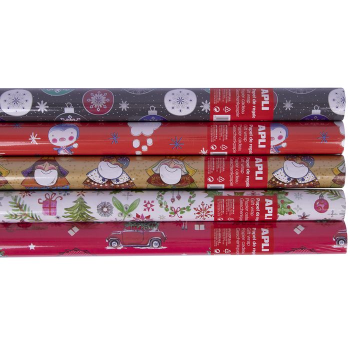 8410782140030-Apli Agipa - Papier cadeau - 70 cm x 2 m - différents motifs Noël--1