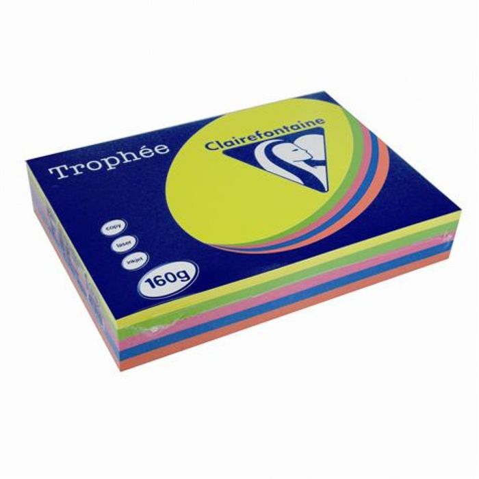 2012349936979-Clairefontaine Trophée - Papier couleur - A4 (210 x 297 mm) - 160 g/m² - Ramette de 250 feuilles - co--0