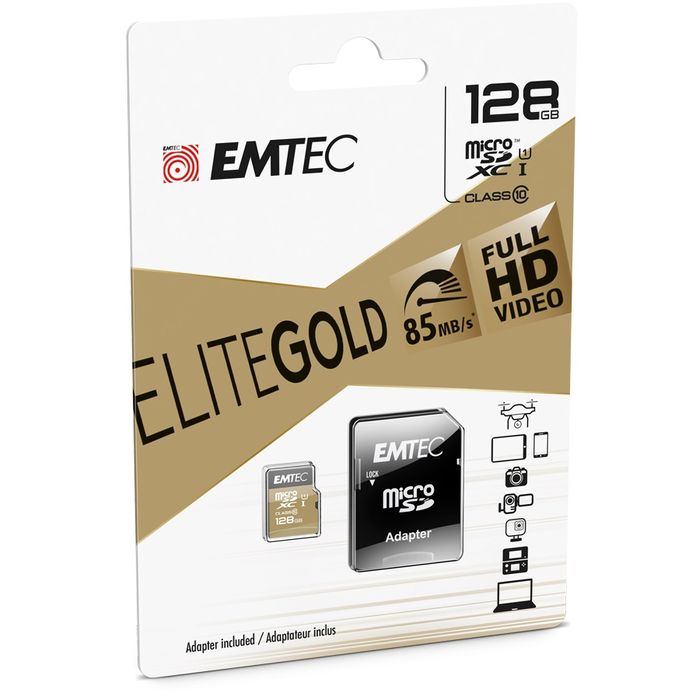 3126170142283-Emtec Elite Gold - carte mémoire 128 Go - Class 10 - micro SDXC--1