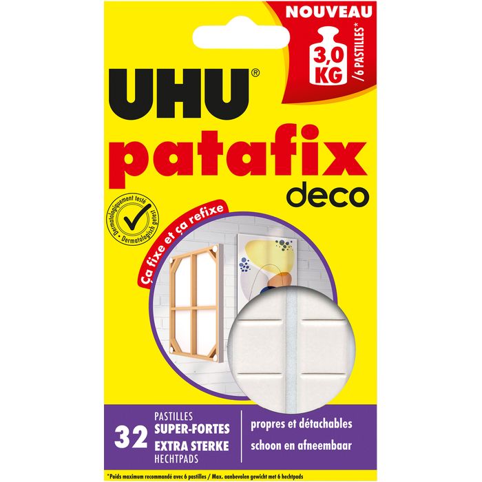 4026700381504-UHU Patafix deco - 32 pastilles adhésives - blanc - non permanent--0