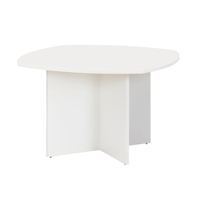 3483600495761-Table rectangulaire avec côtés arrondis SUNDAY - Blanc--0