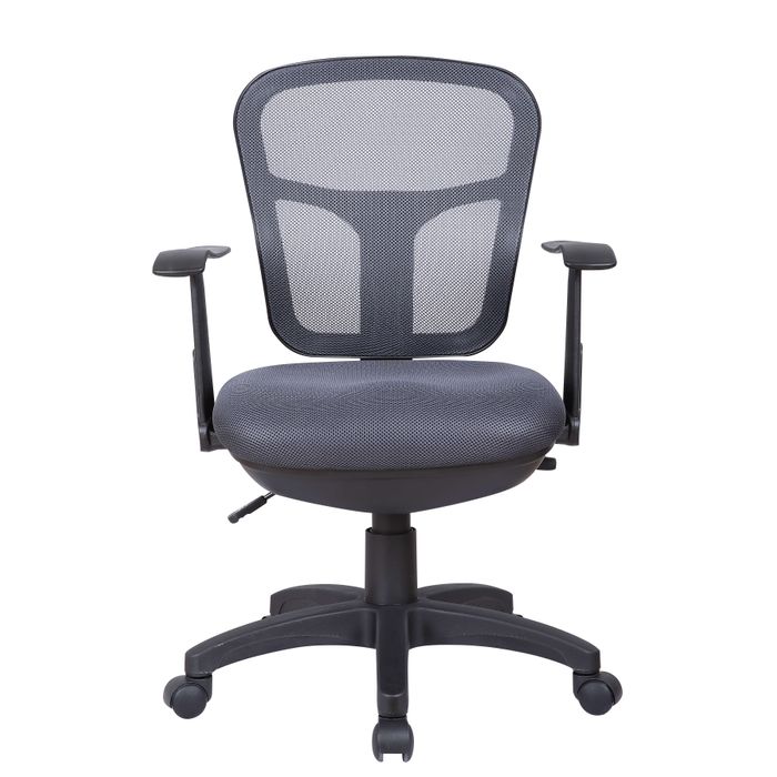 3760185027557-Fauteuil de bureau PHOENIX - accoudoirs fixes - Gris--1