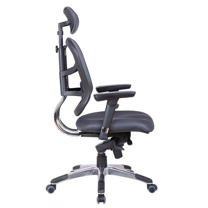 3760185027717-Fauteuil de bureau TECKNET - accoudoirs réglables - appuie-tête réglable - Gris--4