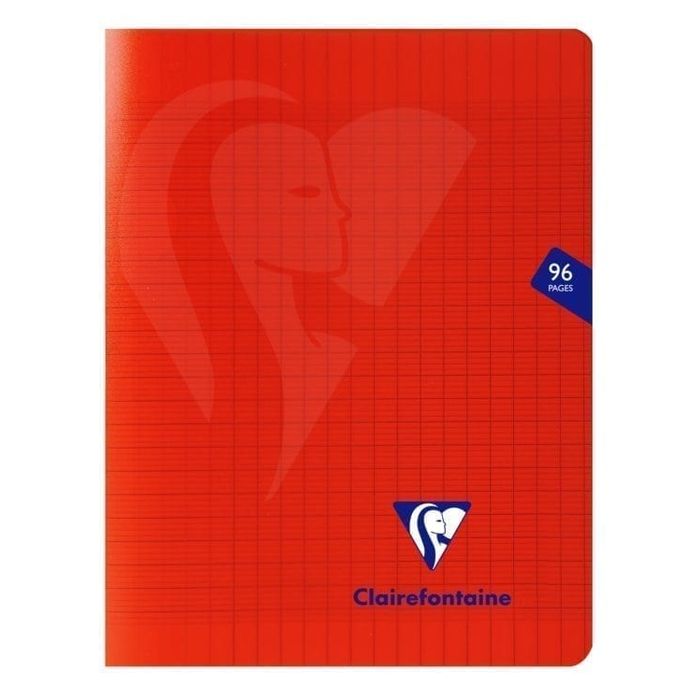 3329683333616-Clairefontaine Mimesys - Cahier polypro 24 x 32 cm - 96 pages - grands carreaux (Seyes) - rouge--0