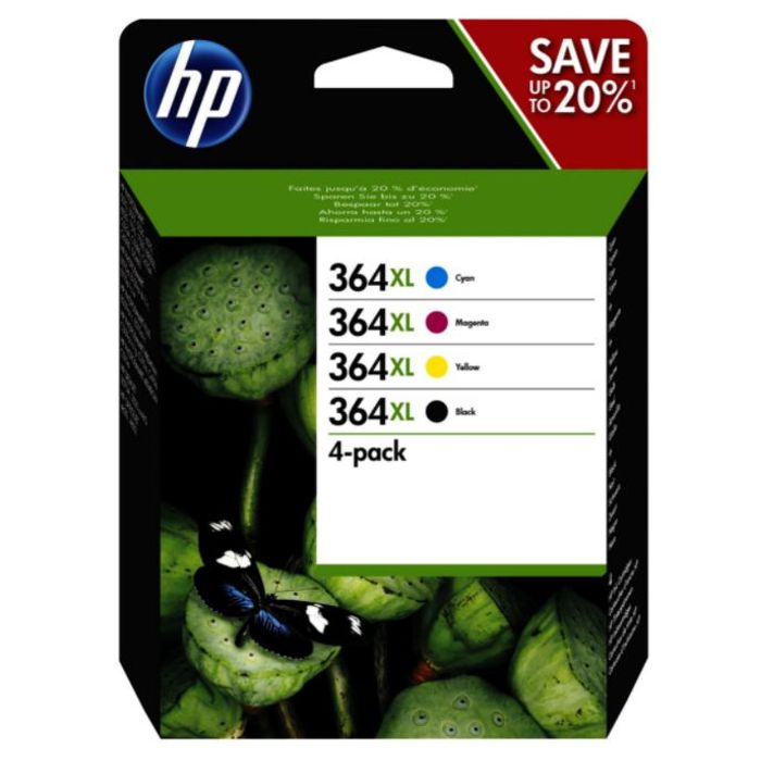 889894419415-HP 364XL - Pack de 4 - noir et 3 couleurs - cartouche d'encre originale (N9J74AE)--0