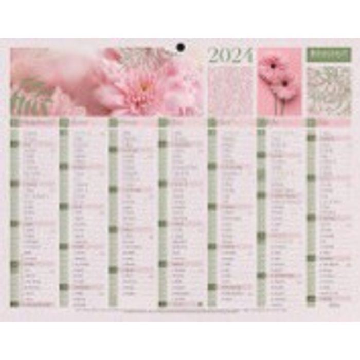 3592930008227-Bouchut Fleurs - Calendrier bancaire 7 mois par face - 21 x 26,5 cm--0