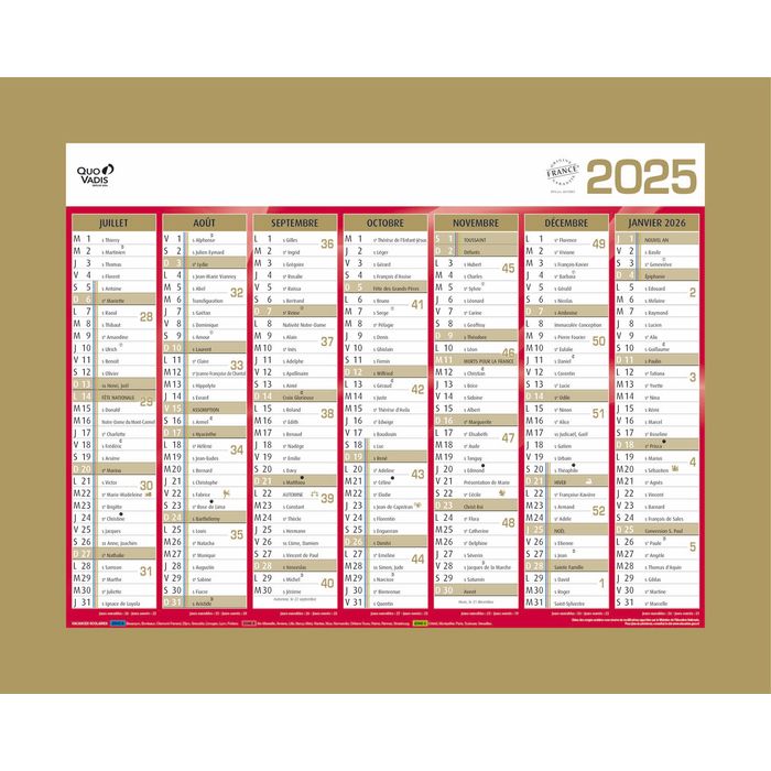 3371017525372-Quo Vadis - Calendrier bancaire 7 mois par face - 21 x 27 cm - or--1