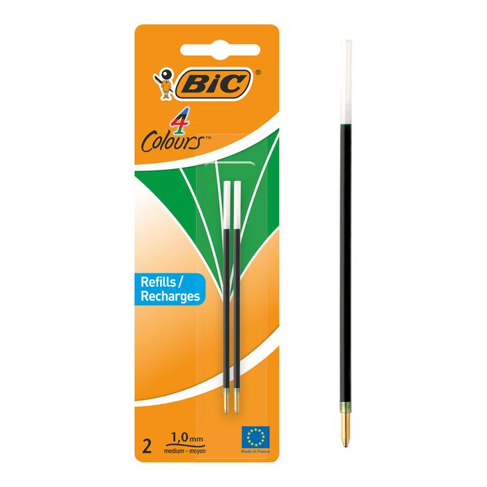 3086123397767-BIC 4 Couleurs - 2 Recharges pour stylo à bille - vert - 0.32 mm--0