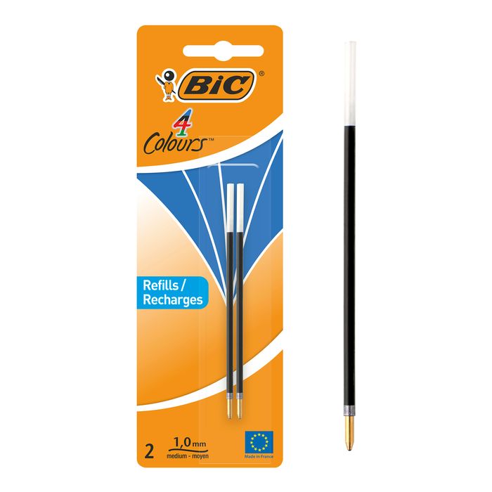 3086123402942-BIC 4 Couleurs - 2 Recharges pour stylo à bille - bleu - 0.32 mm--0