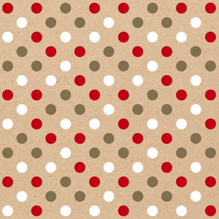 3329682238004-Clairefontaine - Papier cadeau kraft - 70 cm x 50 m - 60 g/m² - pois rouge/blanc/or--1