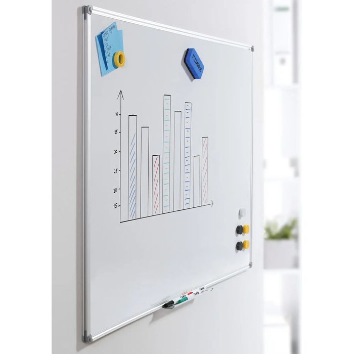 4007885258010-DAHLE - Tableau blanc laqué 100 x 150 cm - magnétique - cadre alu renforcé--3