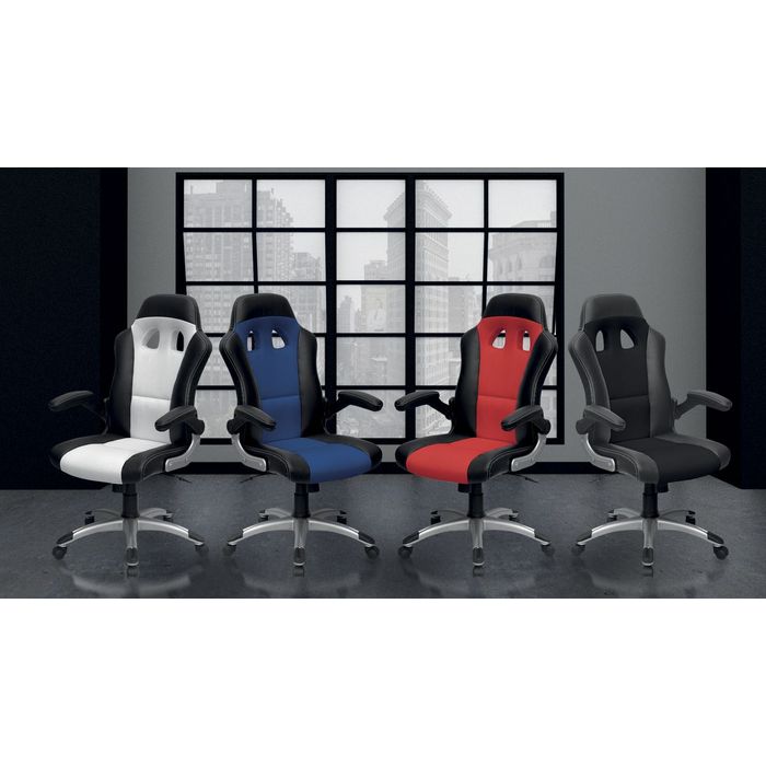 3700339879946-Fauteuil gamer RACER - accoudoirs rabattables - noir--2