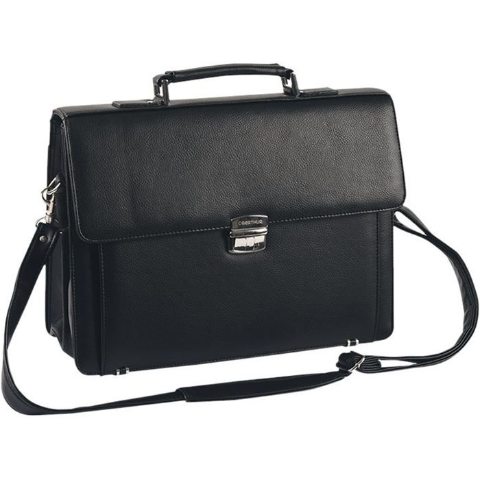 3108723263706-Oberthur Bradford - Cartable rigide 2 compartiments - noir - 29 x 38 x 13 cm--0