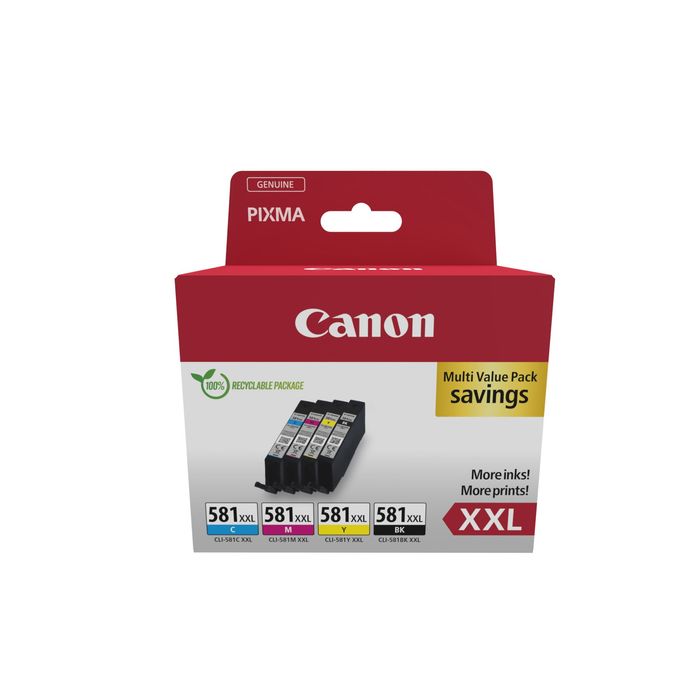 8714574652061-Canon CLI-581XXL - pack de 4 - noir, cyan, magenta, jaune - cartouche d'encre originale--0