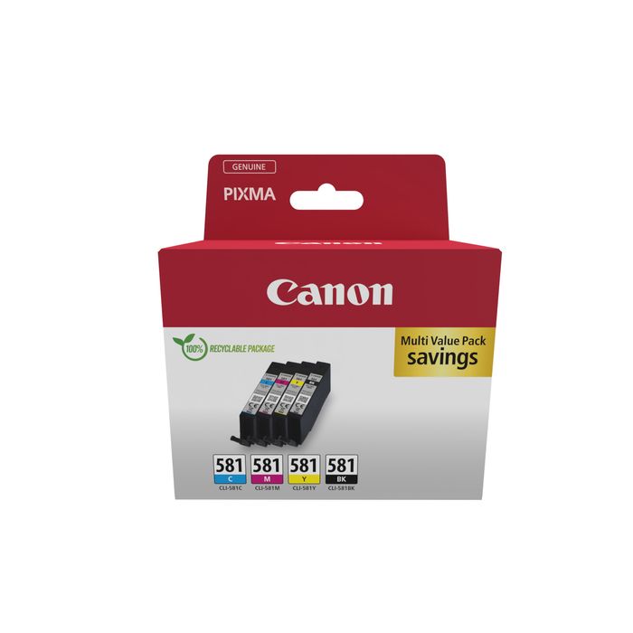 8714574652214-Canon CLI-581 - pack de 4 - noir, cyan, magenta, jaune - cartouche d'encre originale--0