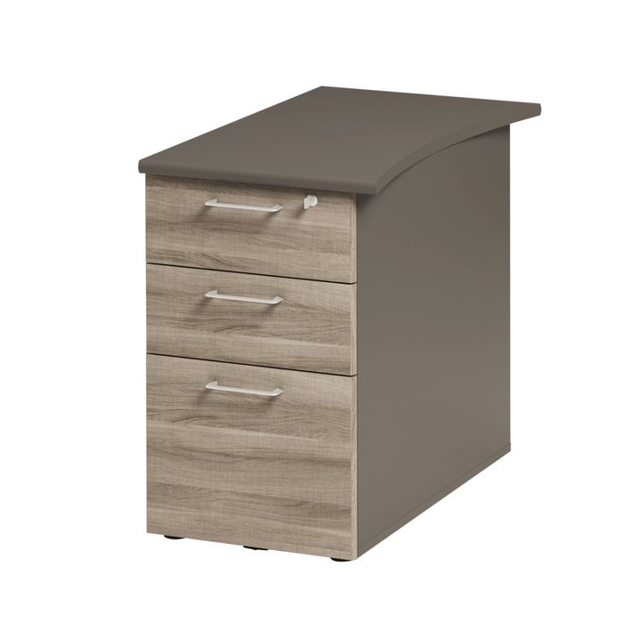 3483600784100-Caisson bout de bureau JAZZ+ - Profondeur 80 cm - Chêne gris--0