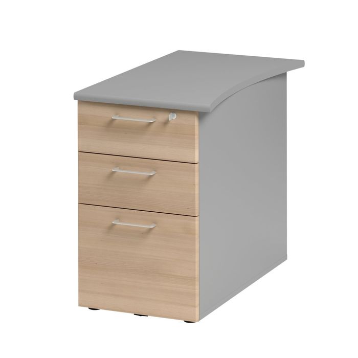 3483600784605-Caisson bout de bureau JAZZ+ - Profondeur 80 cm - Hêtre ambré--0