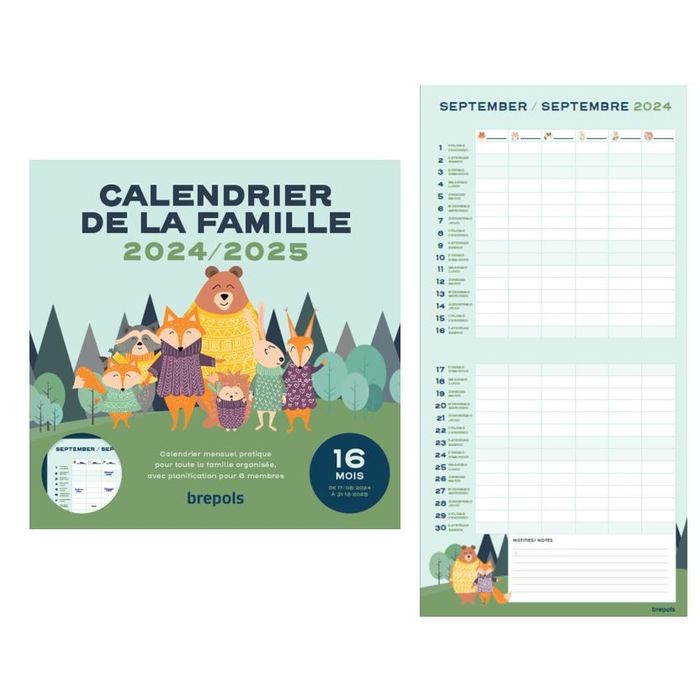 5412303145145-Calendrier de la famille 16 mois - 29 x 29 cm - Brepols--0