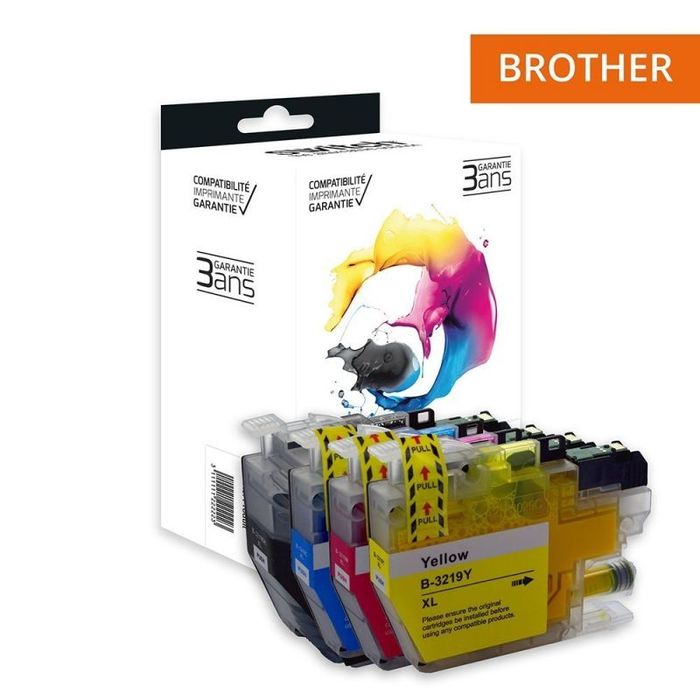 3700654277403-Cartouche compatible Brother LC3219XL - Pack de 4 - noir, cyan, magenta, jaune - Switch --1