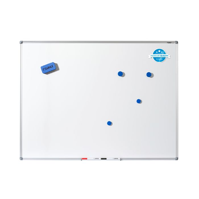 4009729065983-DAHLE - Tableau blanc émaillé 60 x 90 cm - magnétique - cadre alu renforcé--0