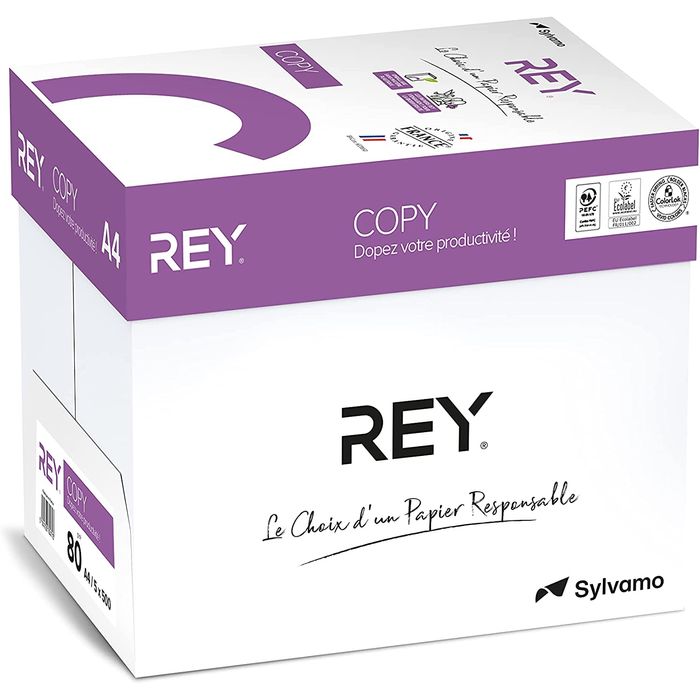 3141728704713-Rey Copy - Papier blanc - A4 (210 x 297 mm) - 80 g/m² - 2500 feuilles (carton de 5 ramettes)--0