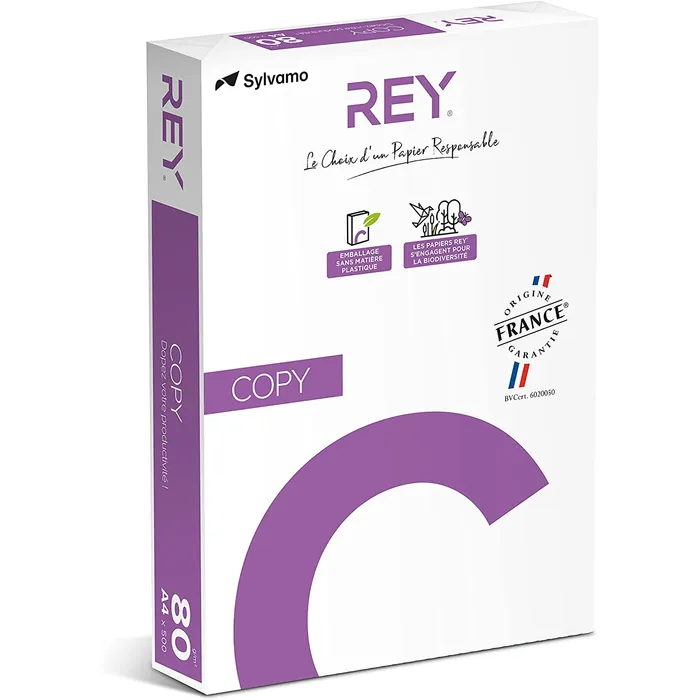 3141728704713-Rey Copy - Papier blanc - A4 (210 x 297 mm) - 80 g/m² - 2500 feuilles (carton de 5 ramettes)--1