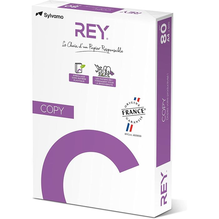 3141728704713-Rey Copy - Papier blanc - A4 (210 x 297 mm) - 80 g/m² - 2500 feuilles (carton de 5 ramettes)--2