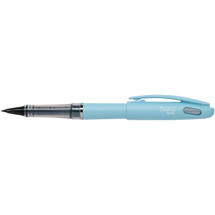 3474371970014-Pentel Tradio Pastel - Feutre plume - corps bleu--0