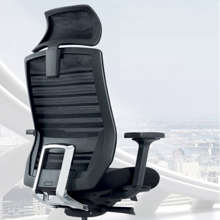 3700339882748-Fauteuil de bureau JACK - accoudoirs réglables - appuie-tête réglable - noir--4