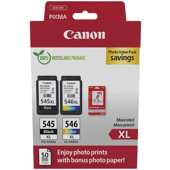 8714574630793-Canon PG-545XL/CL-546XL - noir, cyan, magenta, jaune - cartouche d'encre originale + kit papiers--0