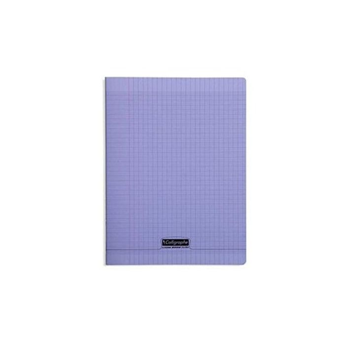 3210330183978-Calligraphe 8000 - Cahier polypro 24 x 32 cm - 192 pages - grands carreaux (Seyes) - violet--0