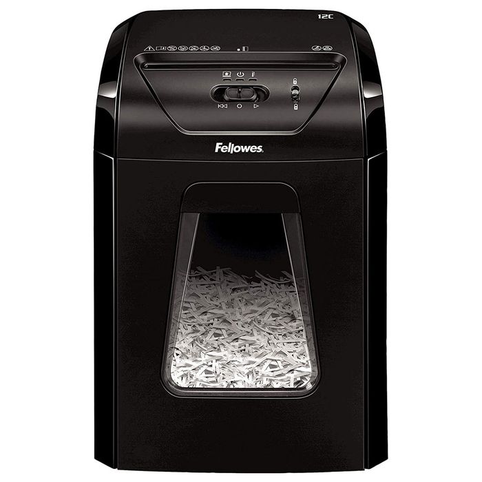 0043859732326-Fellowes Powershred 12C - destructeur de documents coupe croisée -12 feuilles - Corbeille 12 litres --0