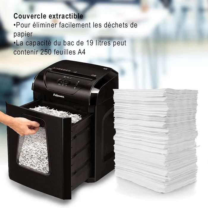 0043859732326-Fellowes Powershred 12C - destructeur de documents coupe croisée -12 feuilles - Corbeille 12 litres --4