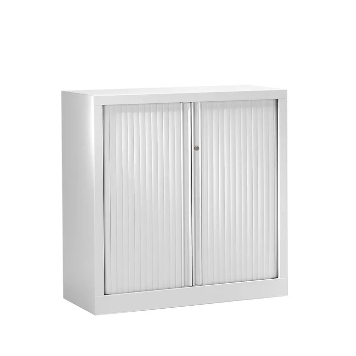 3219096914000-Armoire basse monobloc à rideaux ETIC - 100 x 120 cm - blanc--0