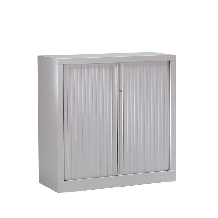 3219096914086-Armoire basse monobloc à rideaux ETIC - 100 x 120 cm - aluminium--0