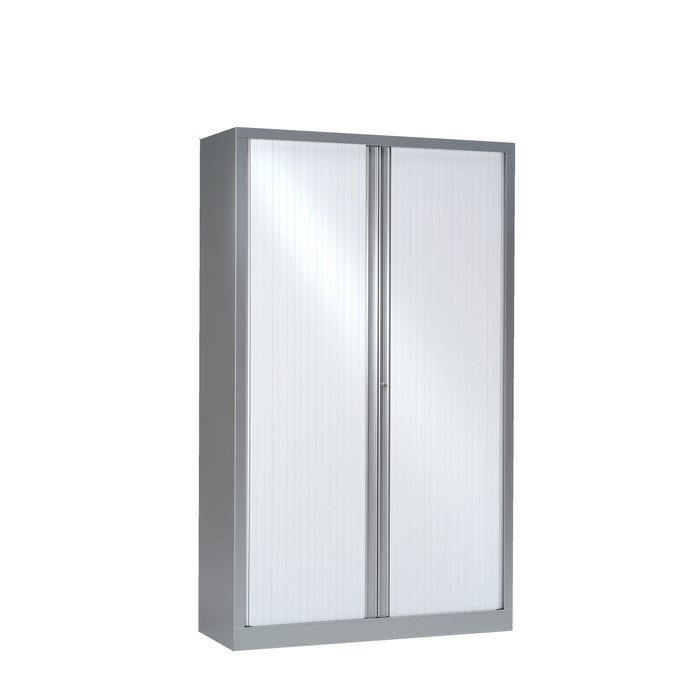 3219096917506-Armoire haute monobloc à rideaux ETIC - 198 x 120 cm - aluminium/blanc--0