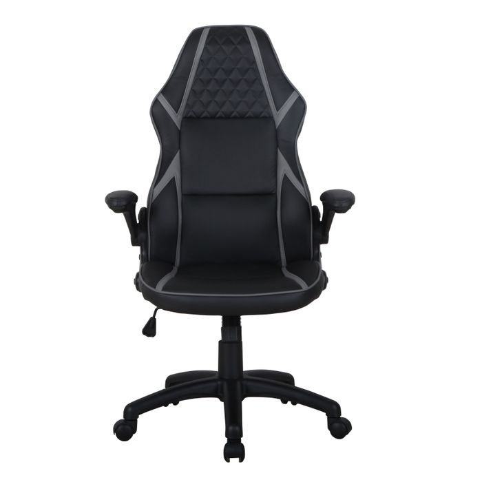 3700339883349-Fauteuil gamer RACER SPEED - accoudoirs rabattables - noir et gris--2