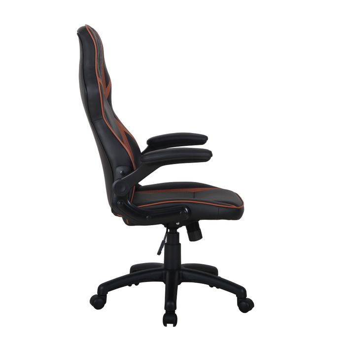 3700339883356-Fauteuil gamer RACER SPEED - accoudoirs rabattables - noir et camel--3