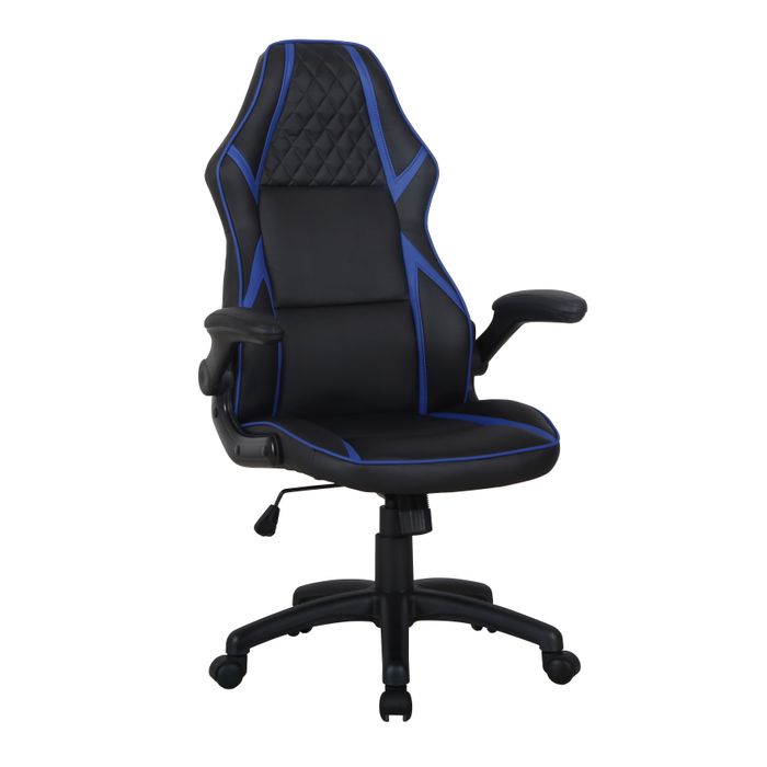 3700339883363-Fauteuil gamer RACER SPEED - accoudoirs rabattables - noir et bleu--1