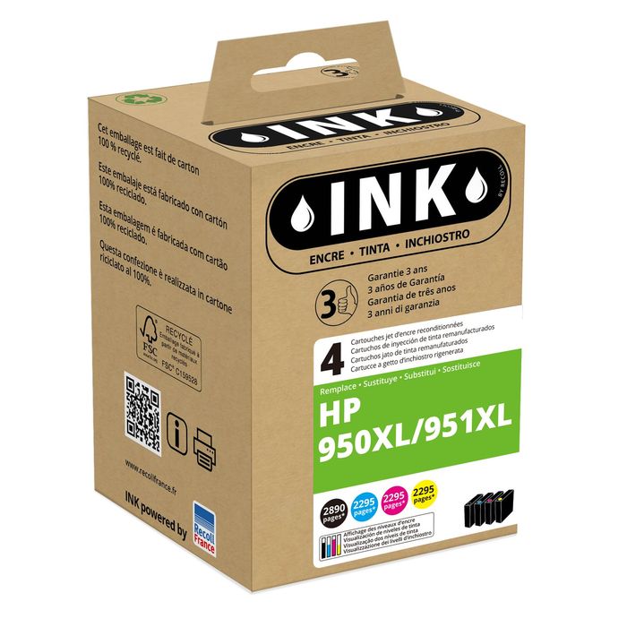 3112539744571-Cartouche compatible HP 950XL/951XL - pack de 4 - noir, cyan, magenta, jaune - ink--0