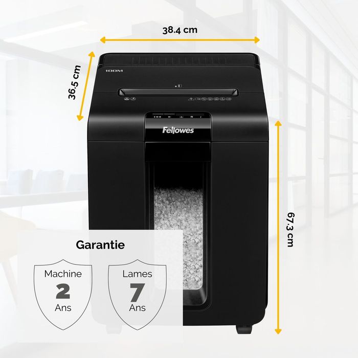 0043859741854-Fellowes AutoMax 100M - destructeur de documents coupe croisée mini-cut - 100 feuilles - Corbeille 23 litres - technolo--6