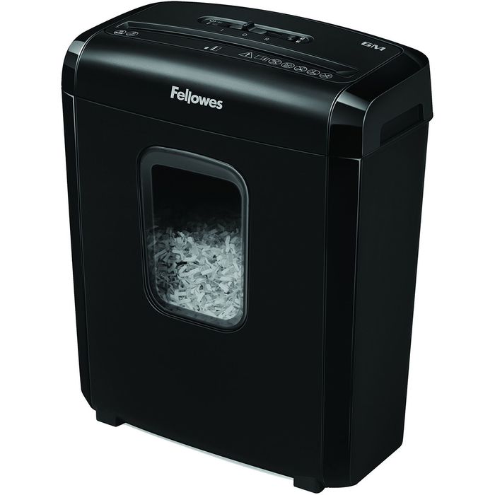 0043859743568-Fellowes Powershred 6M - destructeur de documents coupe croisée mini-cut - 6 feuilles - Corbeille 13 l--0