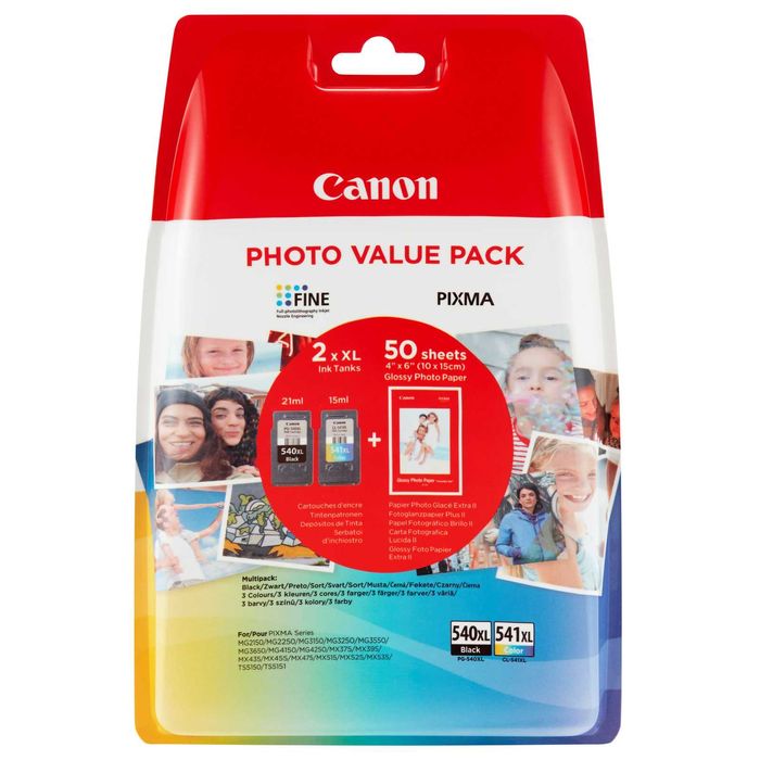 8714574630786-Canon PG-540XL/CL-541XL - pack de 2 - noir, cyan, magenta, jaune - cartouche d'encre originale--0